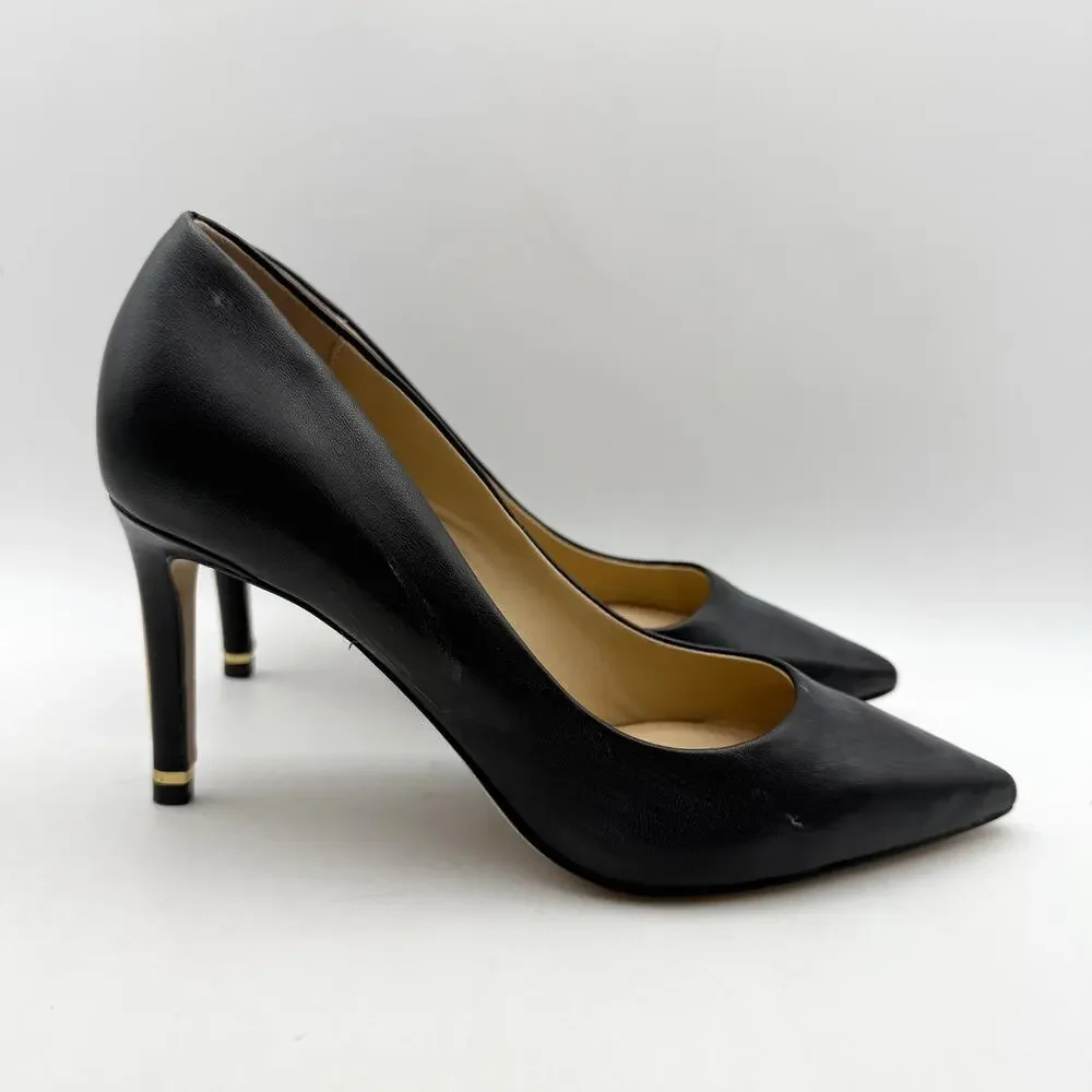 Ted Baker Womens Charlotte Pumps Size 7 EU 37.5 Black Leather EUC